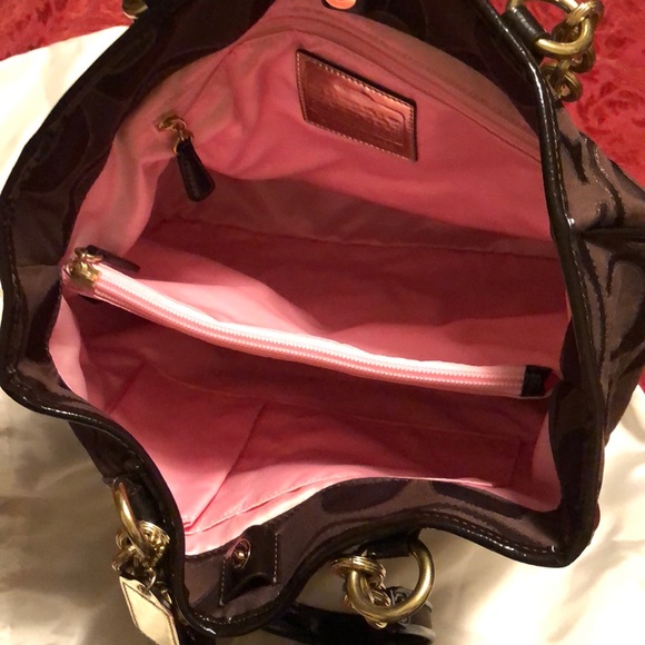 Coach Signature Poppy Lurex Large Shopper Tote - Picture 3 of 3